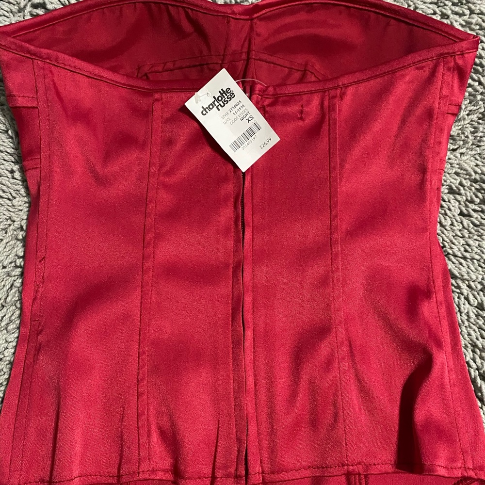 Charlotte Russe satin red corset